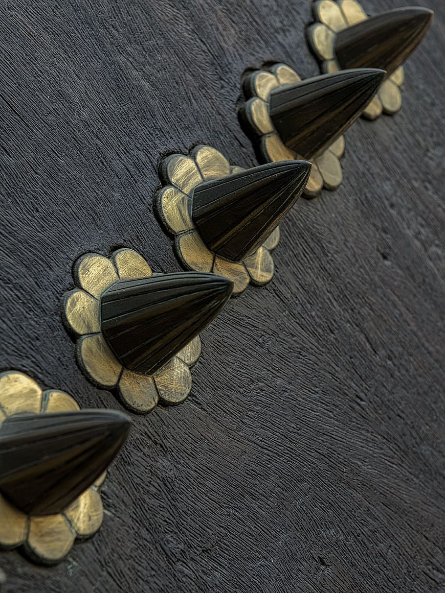 Door, Knobs, Handle, Doorknob, Wooden, metal, bronze, texture HD wallpaper