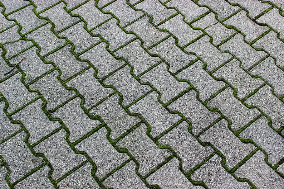 pattern, grey, green, brick, outdoor, grass, backgrounds, full frame HD wallpaper