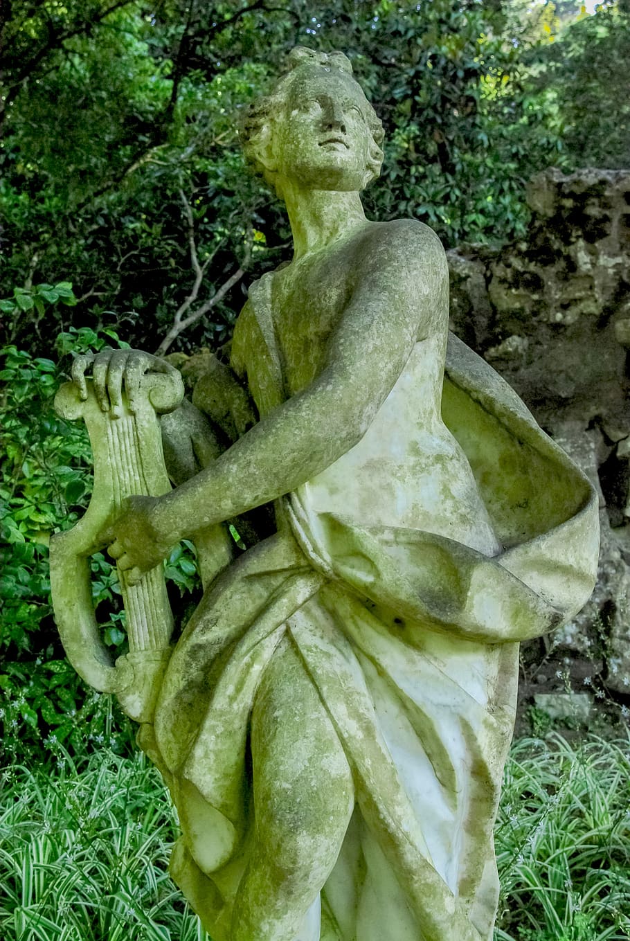 portugal, sintra, park, statue, quinta da regaleira, human representation