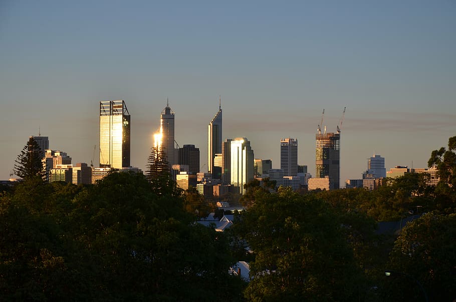 city, perth, skyline, building exterior, built structure, office building exterior HD wallpaper
