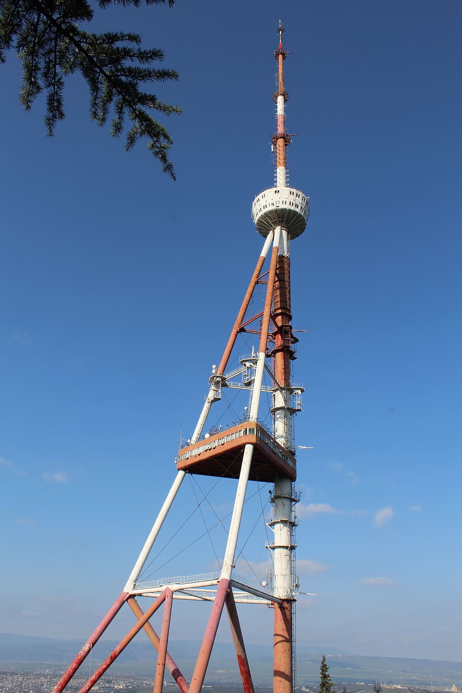 tv broadcasting tower, tbilisi, georgia, sky, built structure, HD wallpaper