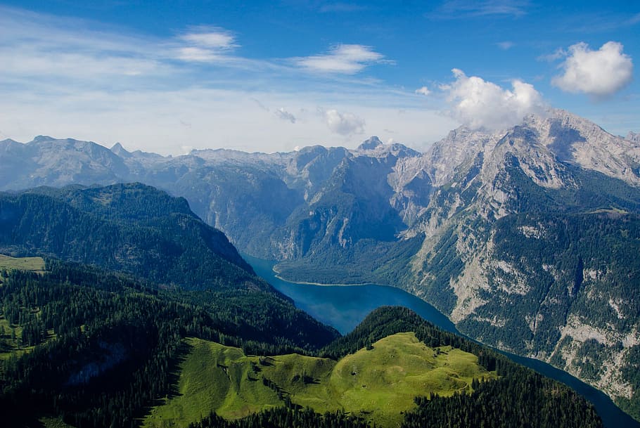 Lake, Landscape, Bavaria, Berchtesgaden, alps, hiking, tourism, HD wallpaper
