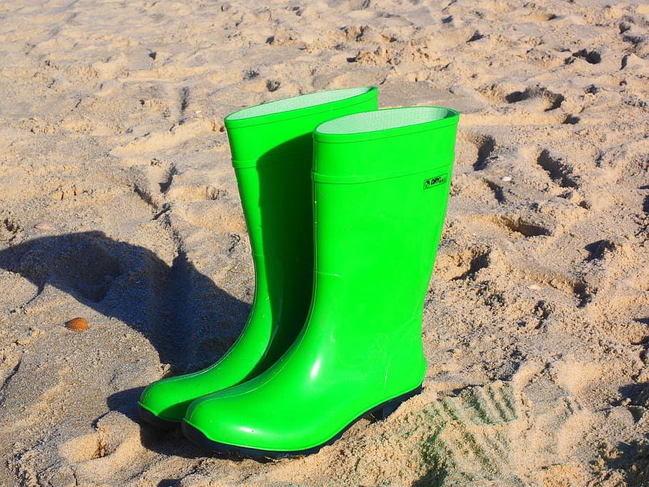 Lime green sales rain boots