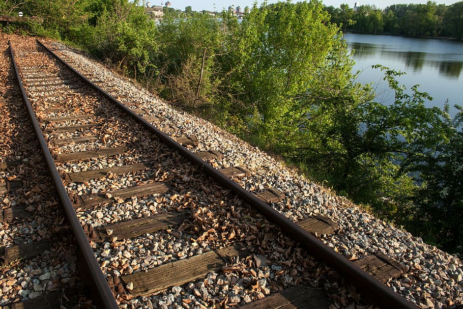 Train, Water, seemed, railroad track, rail transportation, train - vehicle HD wallpaper