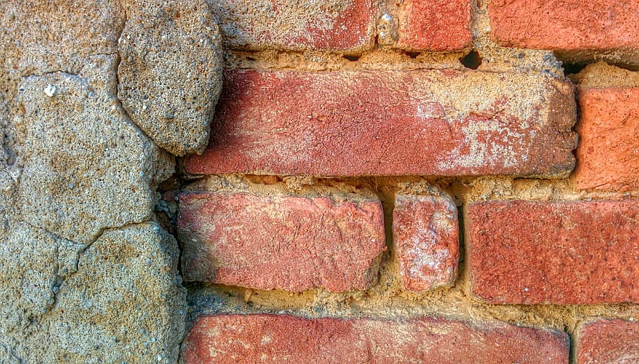 brown concrete brick wall, mortar, old, block, grunge, building HD wallpaper