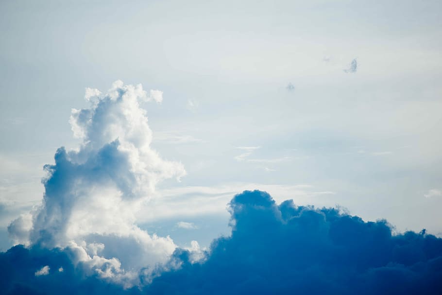 cloudy sky scenery, white cloudy clouds, cloudscape, sunlight HD wallpaper