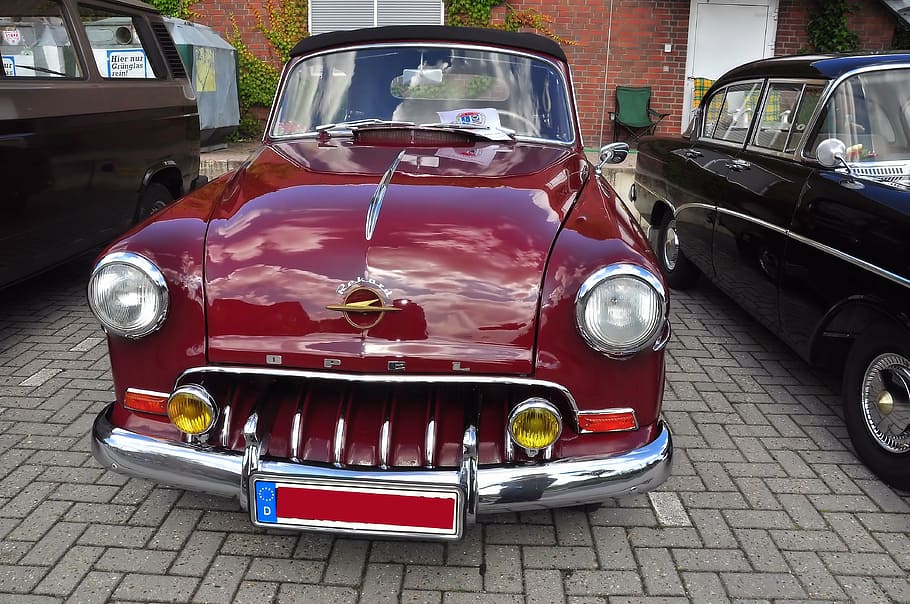 auto, oldtimer, opel record, chrome, steel, gloss, classic HD wallpaper