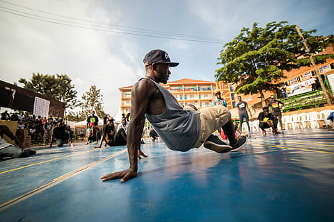 time lapse photography of man street dance, man dancing on street at daytime HD wallpaper