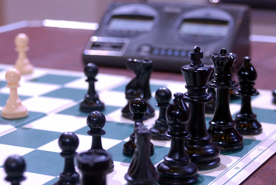 chess, black, king, game, timer, chessboard, competition, play HD wallpaper