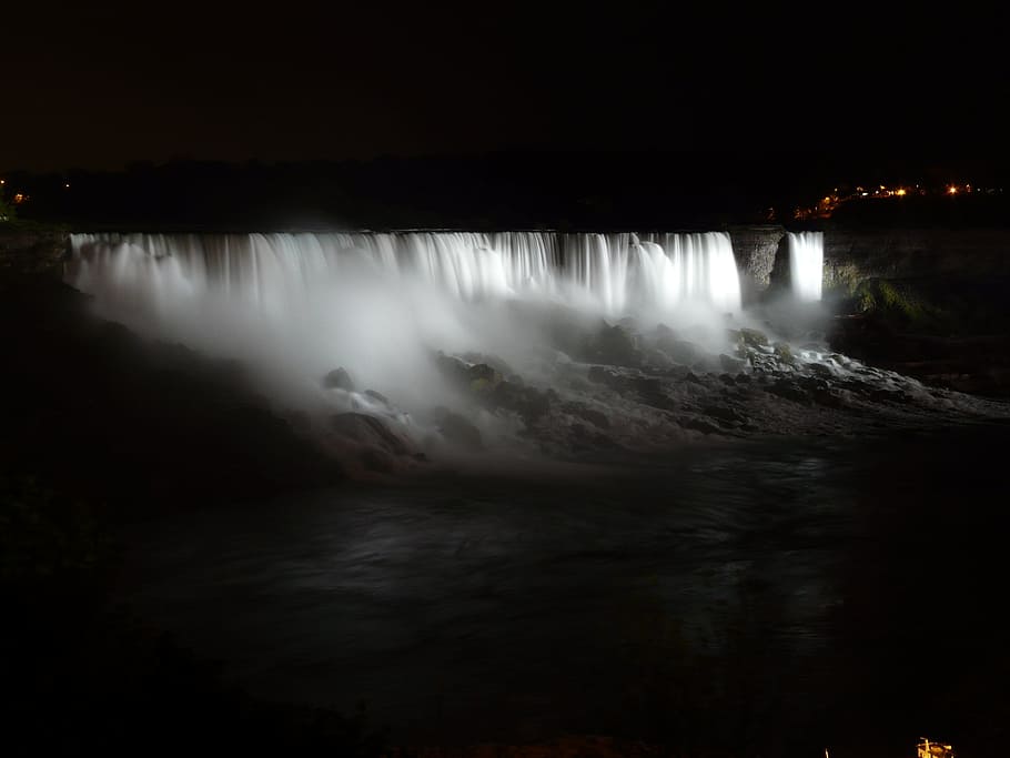 Body of Water, dark, lake, motion, nature, niagara, Niagara Falls HD wallpaper