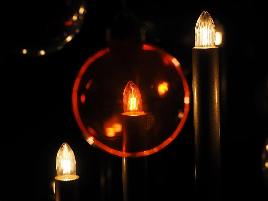 lights, christmas, lighting, mood, candle, flame, decoration HD wallpaper