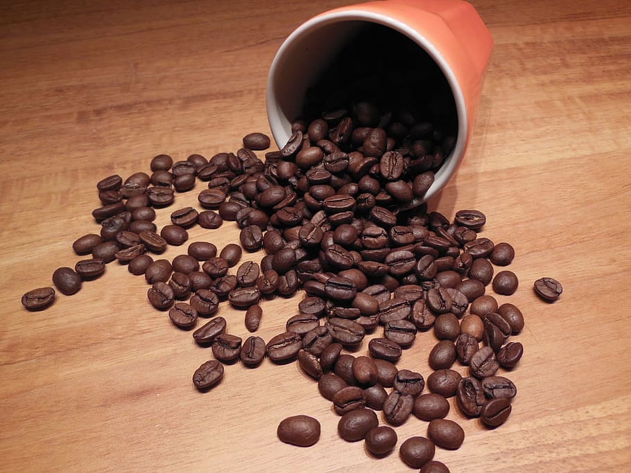 Coffee, Beans, Cup, brown, drink, caffeine, coffee - Drink HD wallpaper