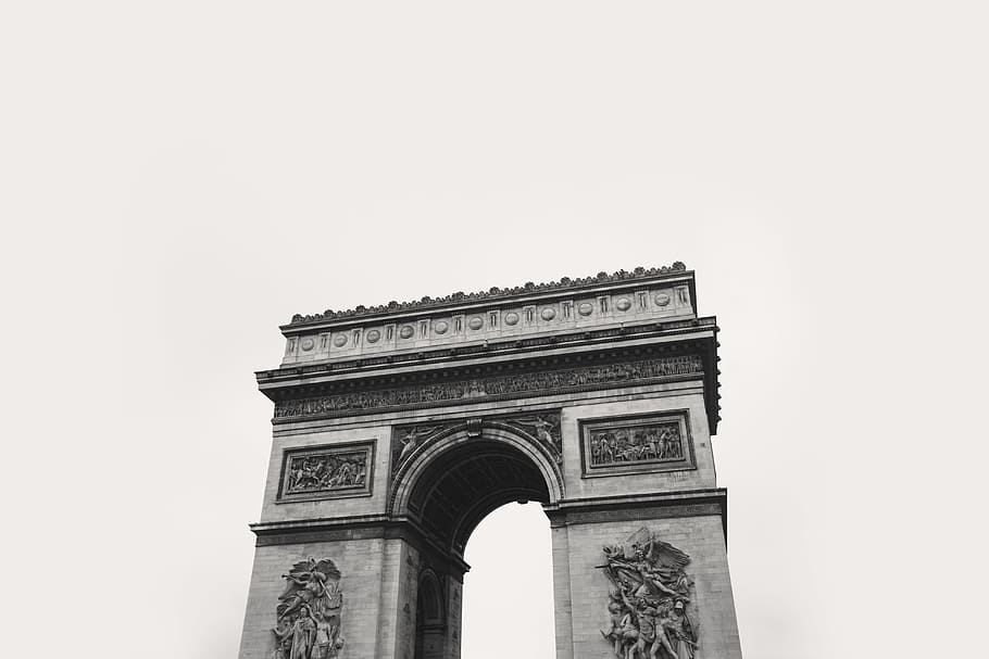 Arch de Triomphe, Paris, low angle photography of Arc de Triomphe, Paris