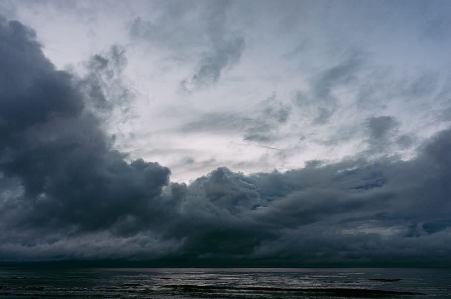 Storm on the sea, landscape, nature, cloud - Sky, cloudscape HD wallpaper