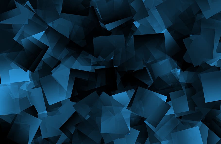 Square, Cubism, Form, Shape, Abstract, blue, backgrounds, pattern, HD wallpaper