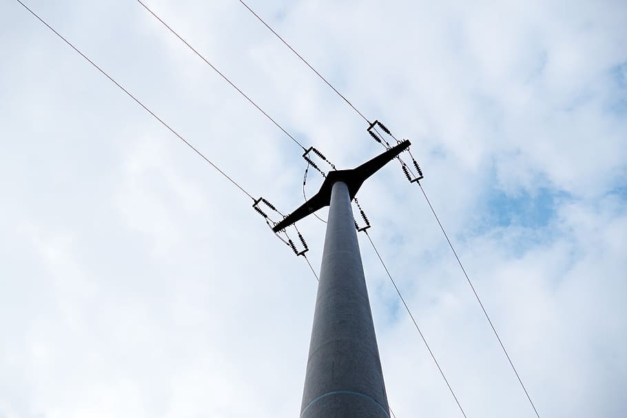 Current, Power Line, strommast, power poles, electricity, high voltage HD wallpaper