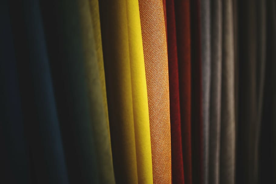 fabric, color, colorful, orange, yellow, red, designer, fashion, HD wallpaper