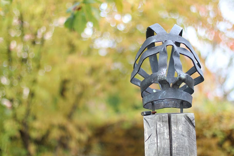 Monument, Figure, Helm, Middle Ages, metal, head, knight, industry HD wallpaper