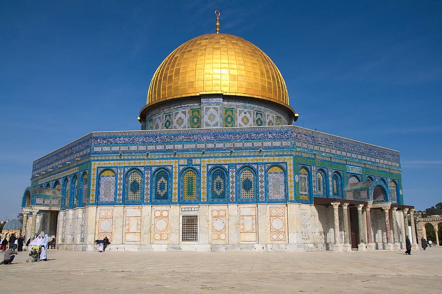 Dome of the Rock, Israel, Jerusalem, temple mount, golden dome, HD wallpaper