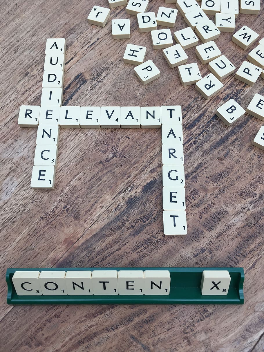 audience, relevant, content, target, scrabble, marketing, tiles HD wallpaper