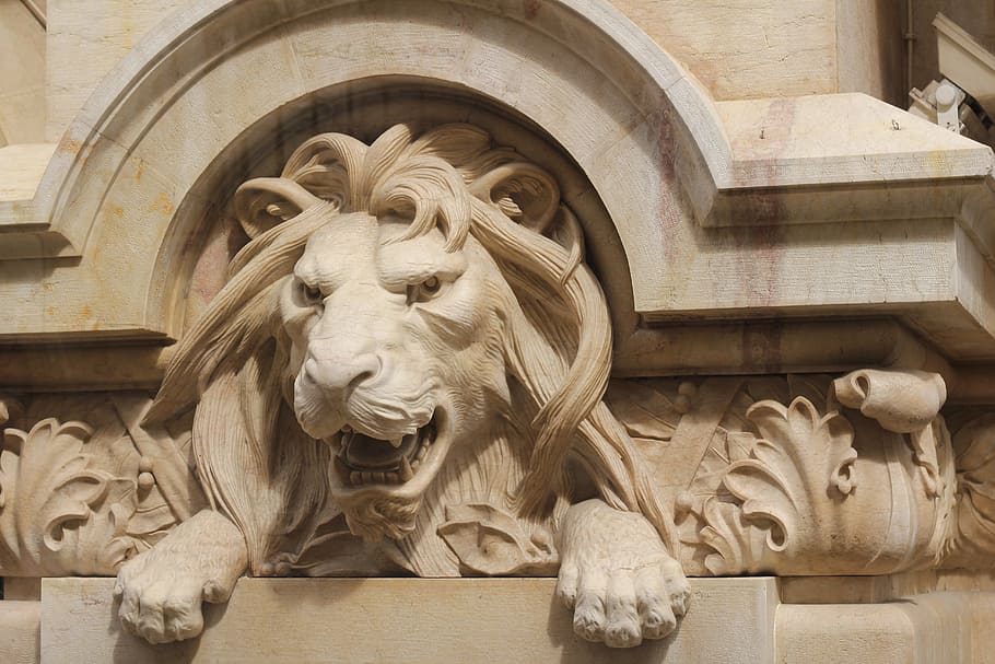 lion, stone, monument, old, history, art, ancient, antique HD wallpaper
