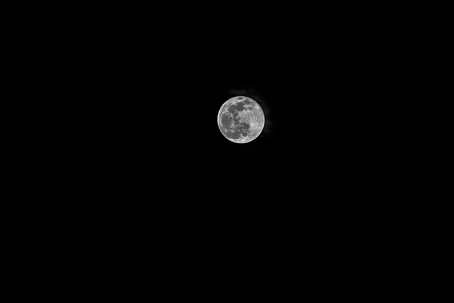 full moon, nocturne, sky, night, dark, space, astronomy, copy space HD wallpaper