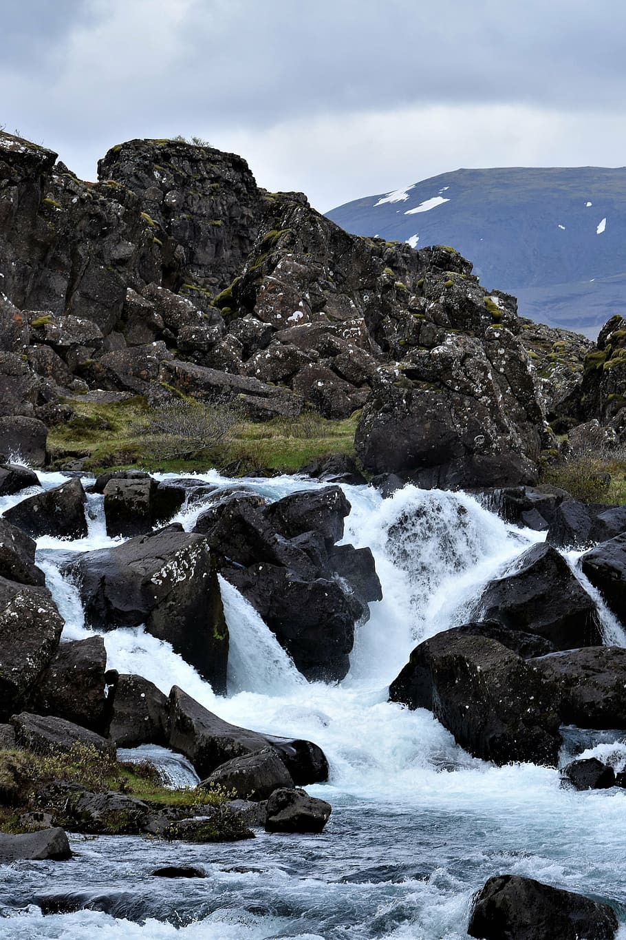 waterfall, river, white, landscape, national park, stone, rock HD wallpaper