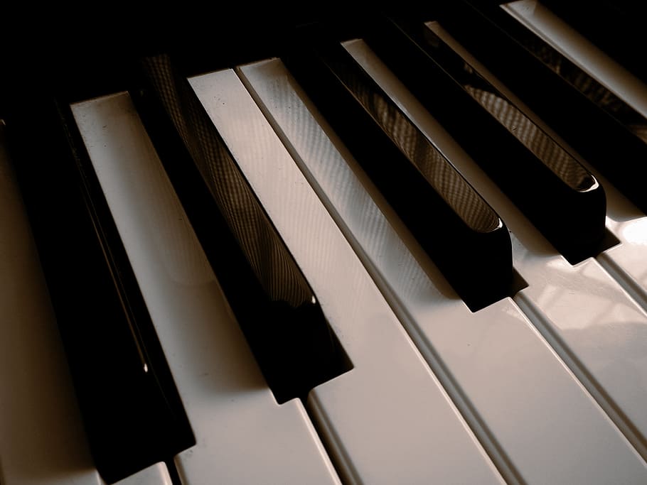 keyboard, piano keys, musical notes, instruments, organ, sound HD wallpaper