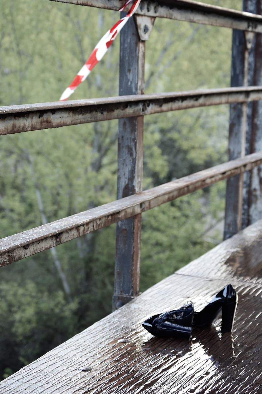 bridge, shoes, river, fall, water, wood - material, day, no people HD wallpaper