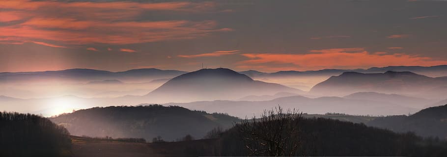 mountains, landscape photo of mountain, mountain range, sky, cloud HD wallpaper