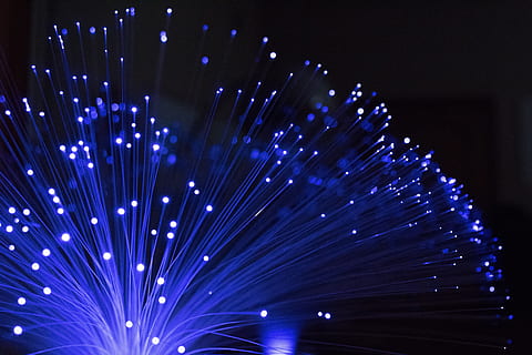 fiber lights, illuminated, vivid, technology, shining, futuristic HD wallpaper