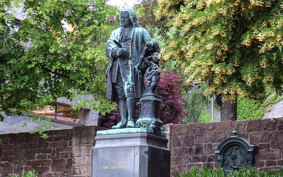 johann sebastian bach, composer, sculpture, monument, stone