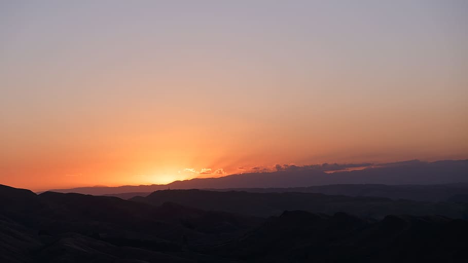 mountains during golden houer, Sunset, Sunlight, Colors, Scene HD wallpaper