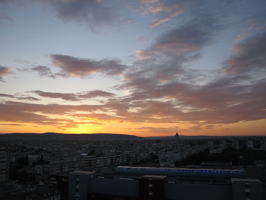 sky, sunset, clouds, nature, sunrise, sunlight, horizon, cloudscape HD wallpaper