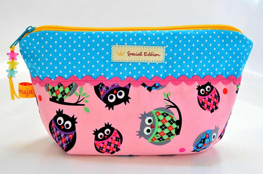 bag, cosmetics, colorful, playful, owls, special, edition, handmade, HD wallpaper
