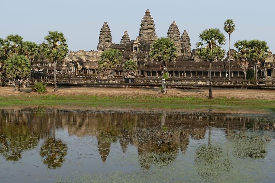 Angkor Wat, Cambodia, temple, asia, temple complex, historically, HD wallpaper