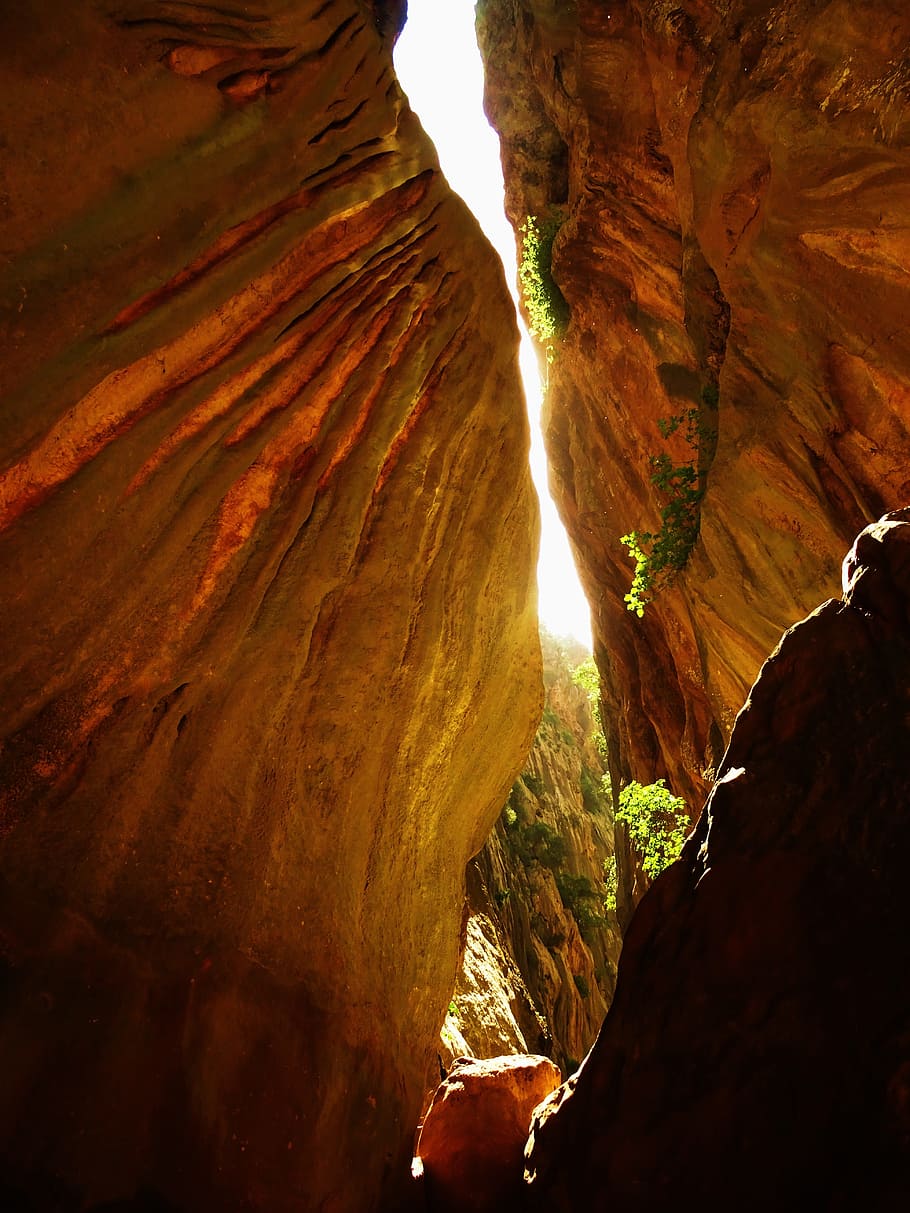 Gorge, Nature, Crevice, rock - object, geology, rock formation HD wallpaper
