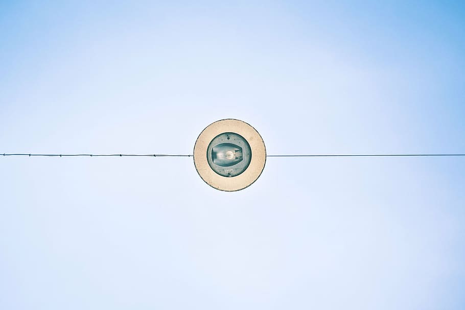 untitled, blue, sky, line, wire, copy space, clear sky, no people HD wallpaper