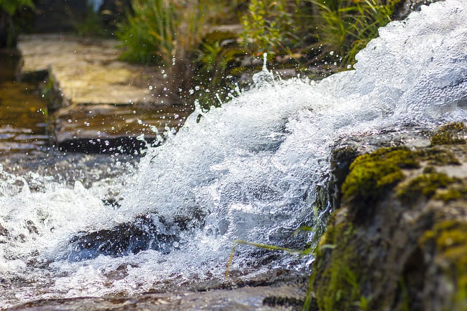 waterfall, stream, motion, pennines, rambling, splashing, rock HD wallpaper