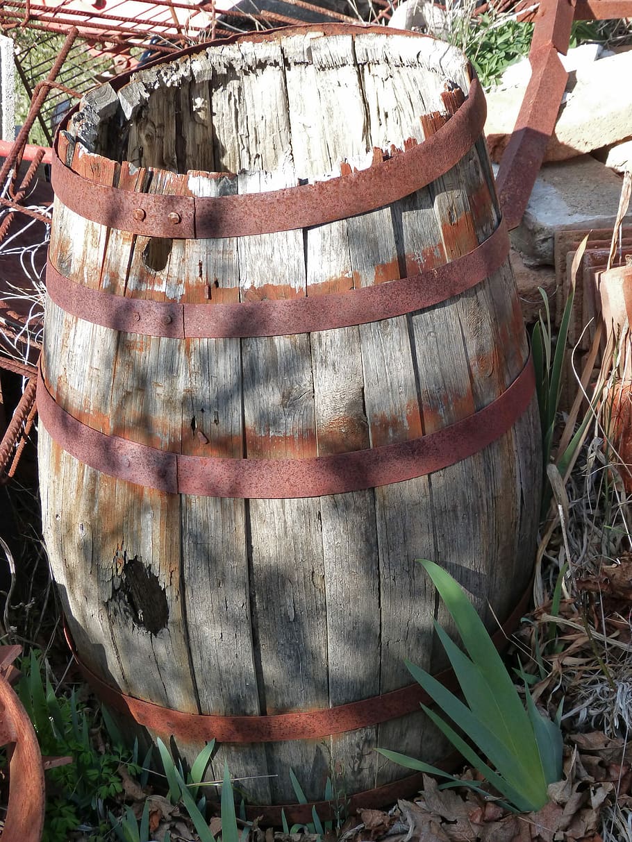 Cask, Viticulture, Old, Broken, Wood, oxide, barrel, day, outdoors HD wallpaper