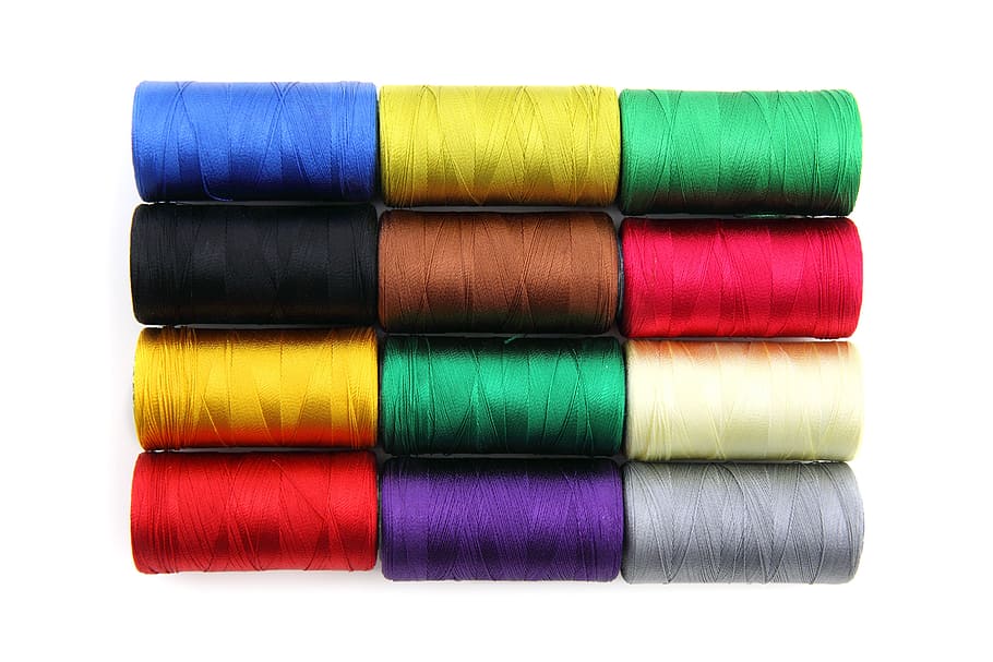 assorted spool of threads, bobbin, color, colorful, cotton, craft, HD wallpaper
