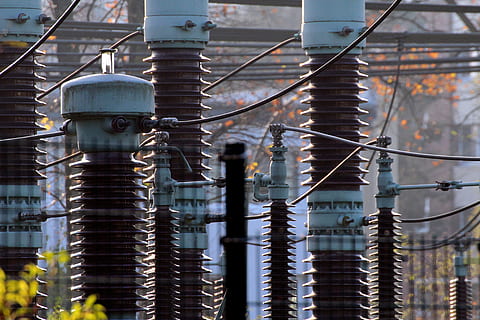black and gray transmission power line, transformers, current HD wallpaper