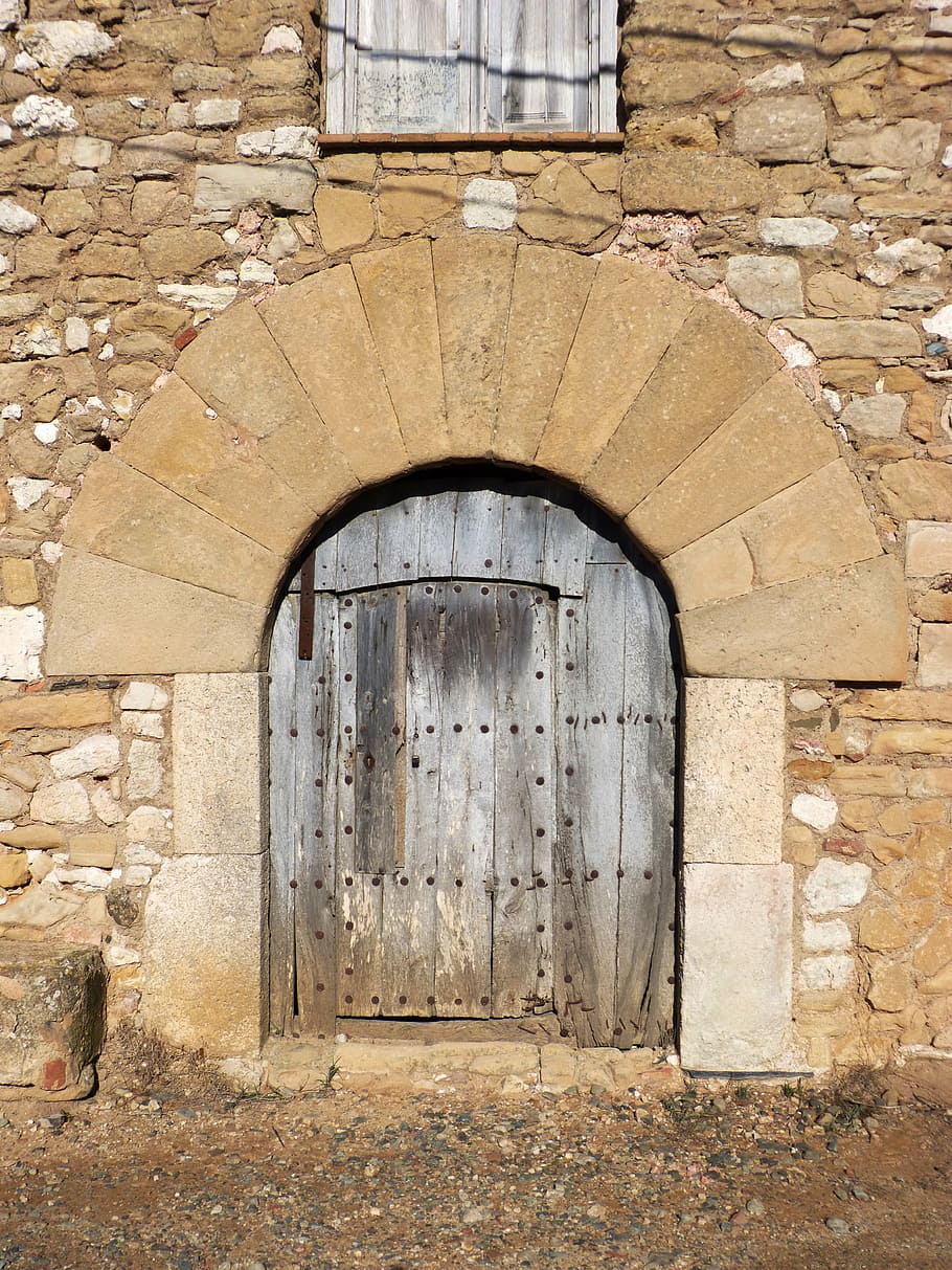 door, portal, segments, medieval, farmhouse, architecture, built structure, HD wallpaper