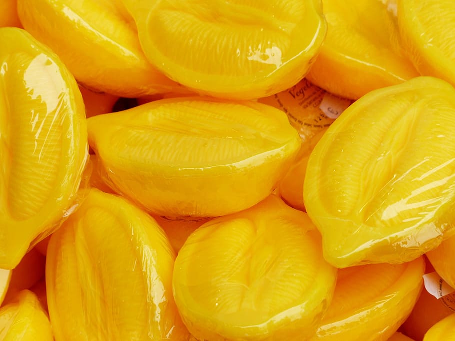 soap, lemon form, lemons, yellow, packed, colorful, food and drink HD wallpaper