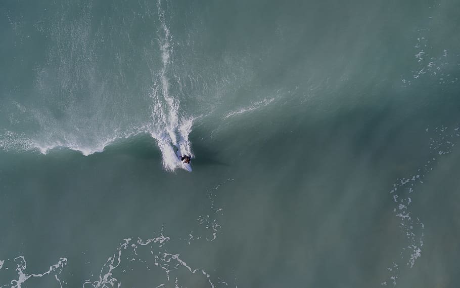 man surfing on the ocean wave, super woman, water, nature, blue HD wallpaper