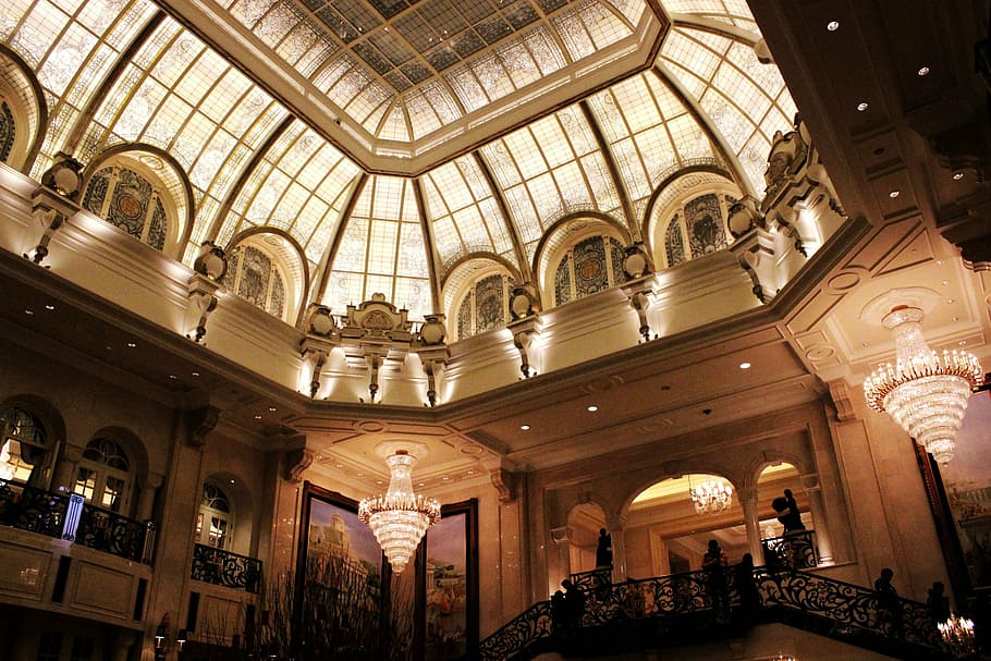hotel, continental, ceiling, architecture, indoors, built structure HD wallpaper