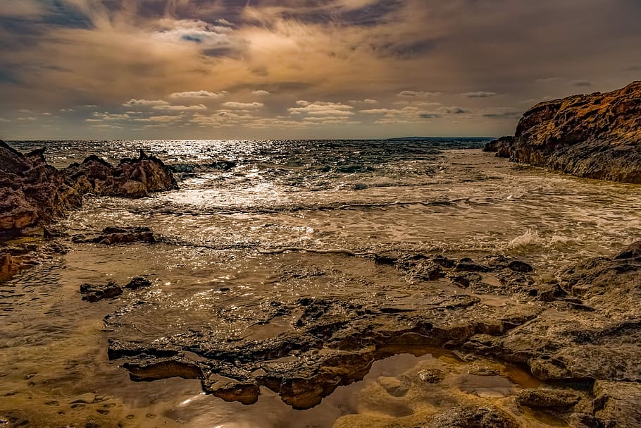Dead Sea, sunset, cliff, coast, rocky, landscape, nature, travel HD wallpaper
