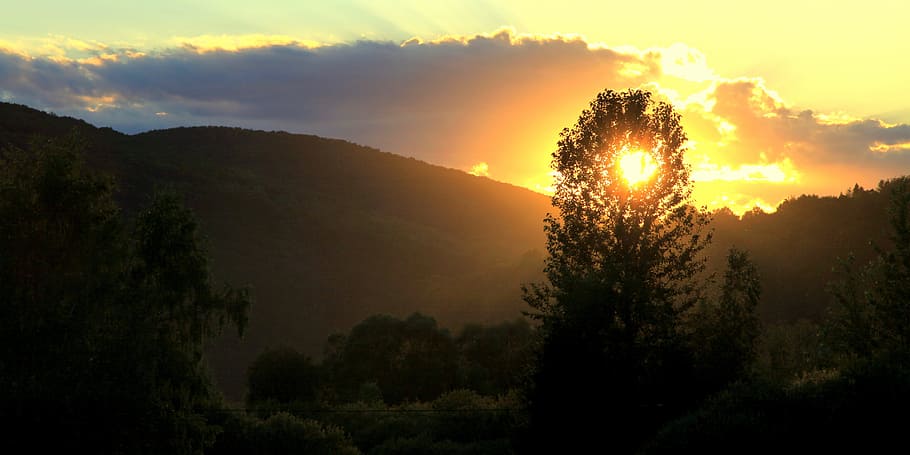 Sunset, Mountains, Poland, Landscape, view, summer, nature HD wallpaper