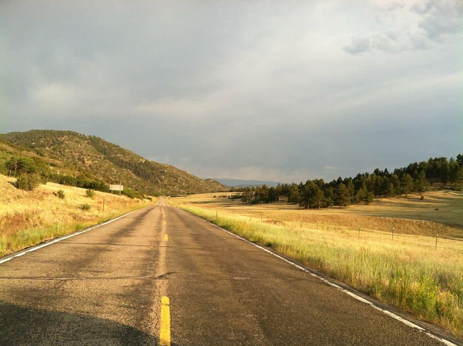 road, colorado, reflection, landscape, wilderness, scenery HD wallpaper