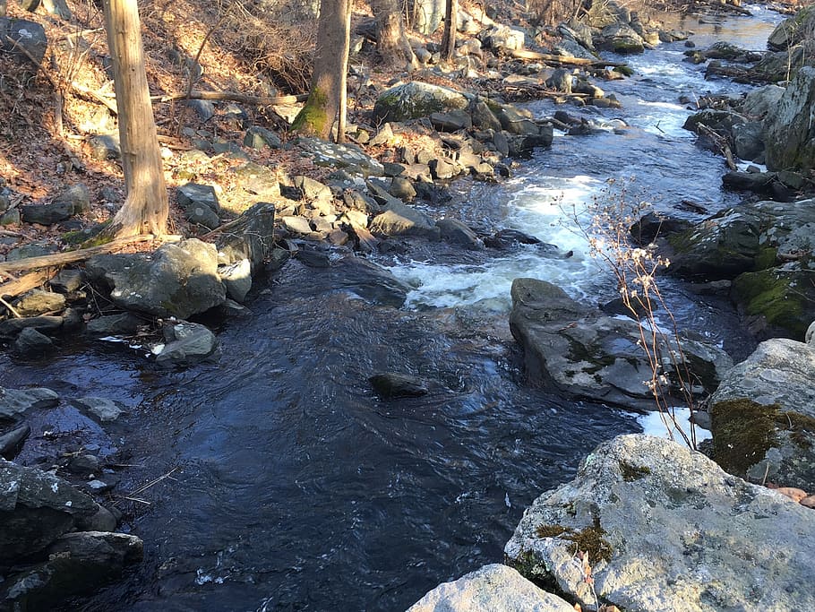 stream, rockefeller, whitewater, solid, rock - object, flowing water HD wallpaper